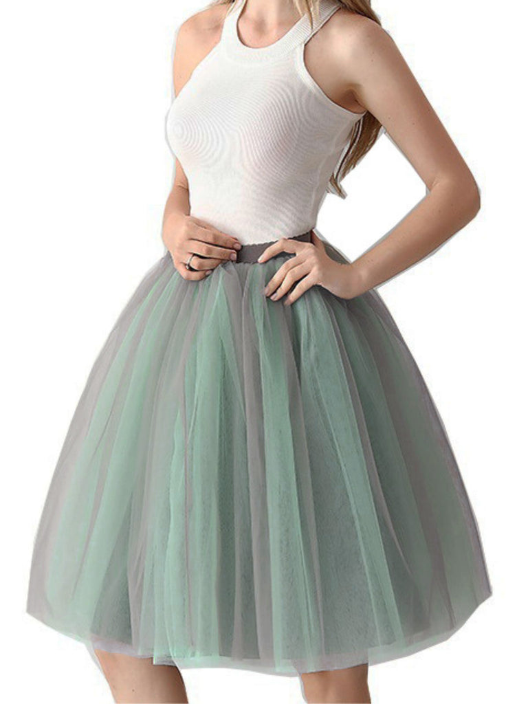 Gradient 1950er Schleife Gürtel Netz Unterrock Petticoat