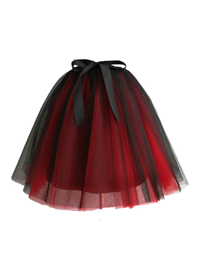 Gradient 1950er Schleife Gürtel Netz Unterrock Petticoat