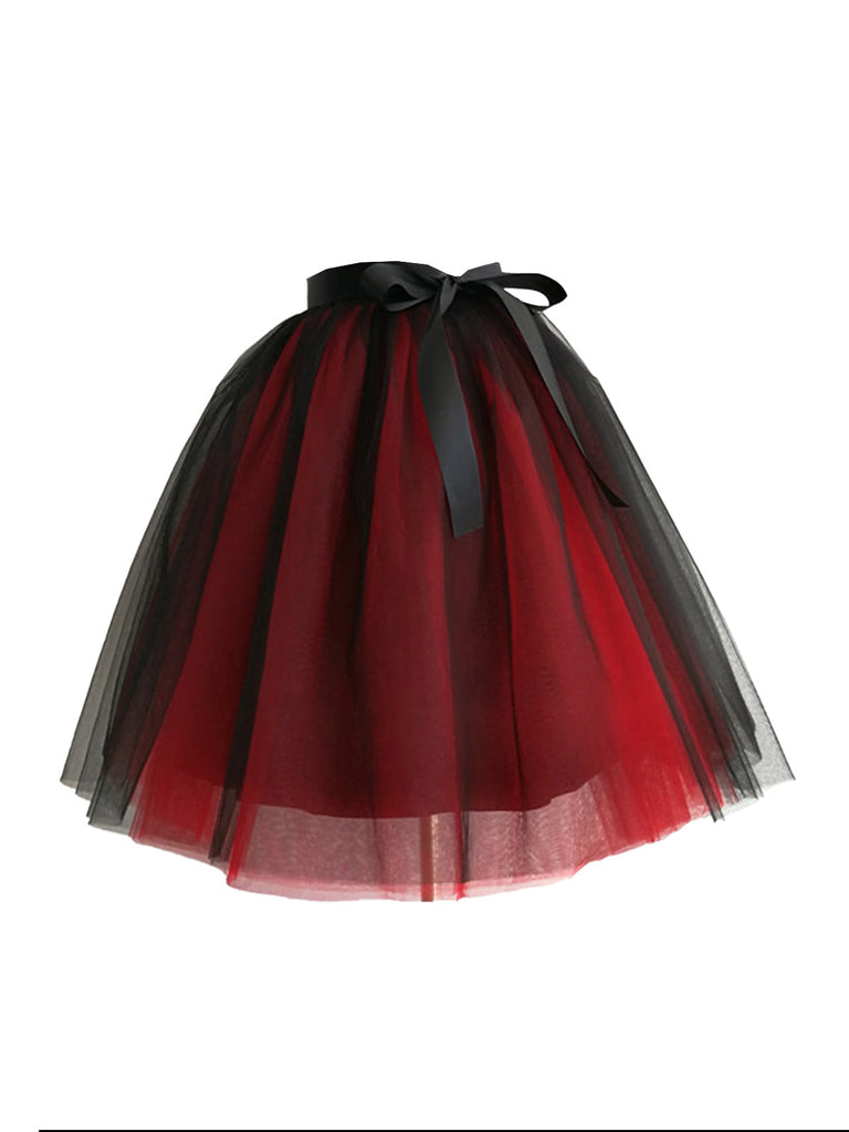 Gradient 1950er Schleife Gürtel Netz Unterrock Petticoat