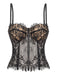 Schwarzes 50er Gothic Korsett-Top mit Spitze