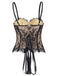 Schwarzes 50er Gothic Korsett-Top mit Spitze