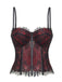 Schwarzes 50er Gothic Korsett-Top mit Spitze