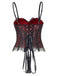 Schwarzes 50er Gothic Korsett-Top mit Spitze