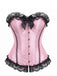 50er Satin-Korsett-Top mit Polka-Dots und Spitze