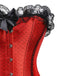 50er Satin-Korsett-Top mit Polka-Dots und Spitze