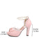 Perle Bogen Spitze Peep Toe High Heels Sandalen