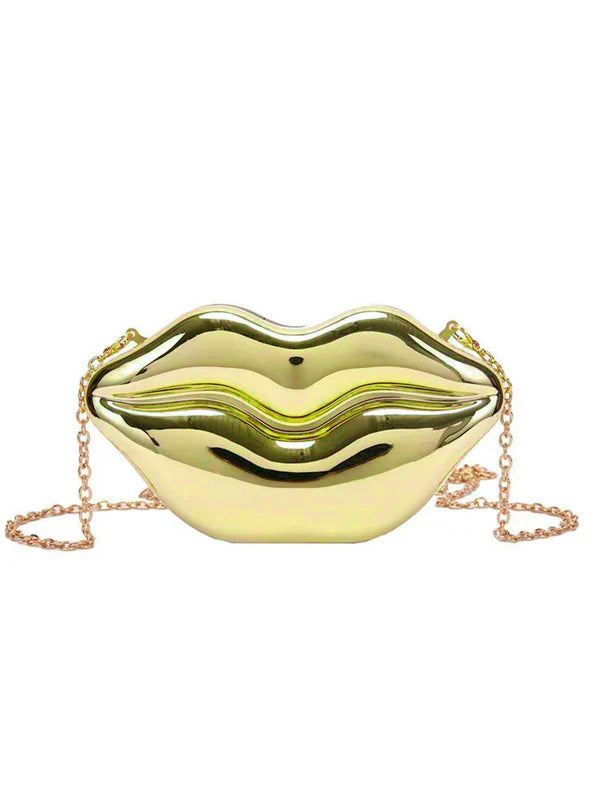 Lippenförmige Metallic-Umhängetasche
