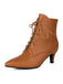 Vintage Schnürung Kätzchen Ferse Knöchel Stiefel
