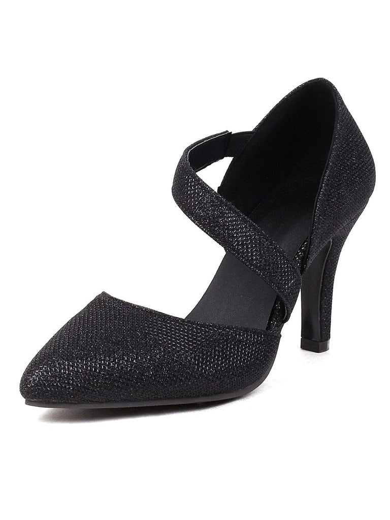 Spitz Zulaufende Funkeln Schräg Träger High Heels