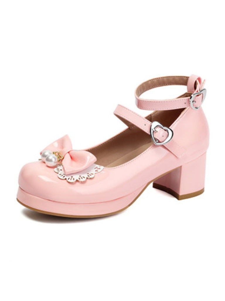 Herz Perle Bogen Mary Jane Heels