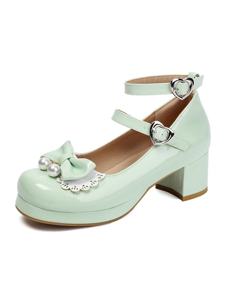 Herz Perle Bogen Mary Jane Heels