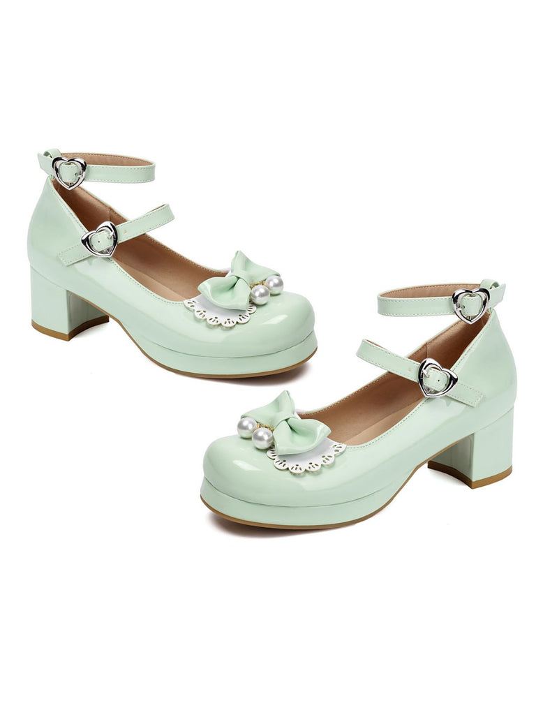 Herz Perle Bogen Mary Jane Heels