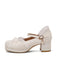 Vintage Spitze Perle Mary Jane Schuhe