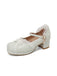 Vintage Spitze Perle Mary Jane Schuhe