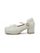 Vintage Spitze Perle Mary Jane Schuhe