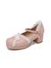 Vintage Spitze Perle Mary Jane Schuhe