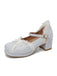 Vintage Spitze Perle Mary Jane Schuhe