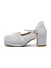 Vintage Spitze Perle Mary Jane Schuhe