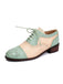 Farbblock Leder Runden Zehe Strappy Oxford Schuhe