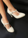 Vintage Spitze Patchwork T-Strap Schnalle High Heels
