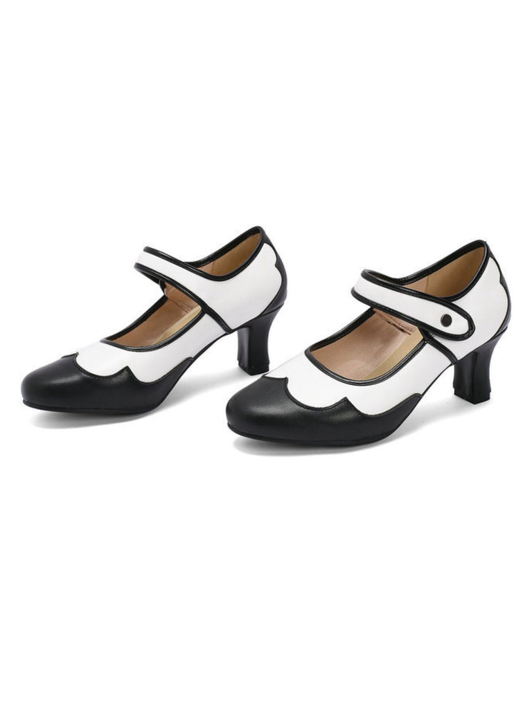 Vintage Farbblock Blütenblatt Rand Kegel Absätze