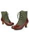 Vintage Farbblock Schnürung Viktorianisch Kurze Stiefel