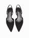 Spitz zulaufende Uni Slingback Träger Low Block Schuhe