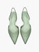 Spitz zulaufende Uni Slingback Träger Low Block Schuhe