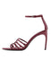 Weinrote Vintage Sandalen mit Spitz und High Heel