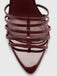 Weinrote Vintage Sandalen mit Spitz und High Heel
