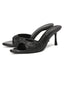 Glitzernde Peeptoe-Mules mit Stilettoabsatz