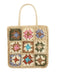 Cremeweiße Bohemian Tasche mit Patchwork, Häkelarbeit und Color