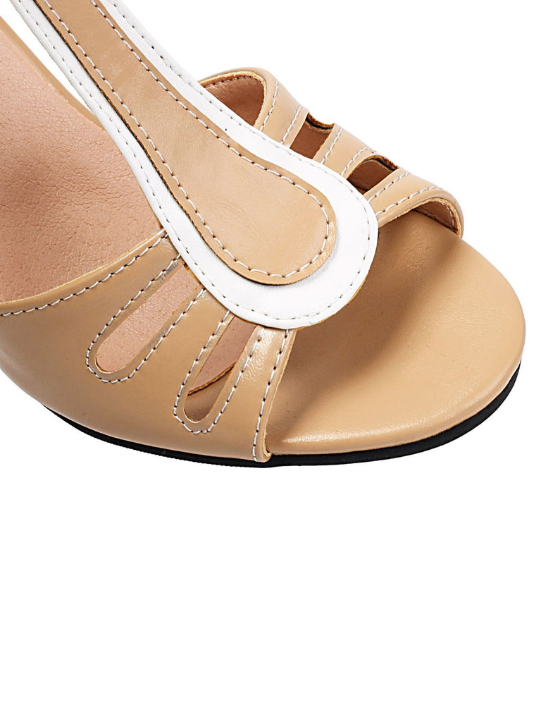 Peeptoe-Sandalen mit Cut-Outs, farblich abgesetzten Riemchen, Größe 10