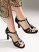 Peeptoe-Sandalen mit Cut-Outs, Farbblock-Design und Riemchen, Größe 4