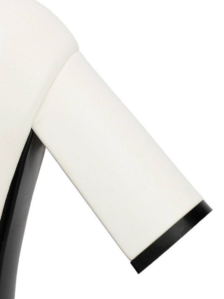 Farbblock-Schuhe mit Perlen und Schleife