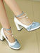 Farbblock-Schuhe mit Perlen und Schleife