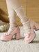 Vintage Mary-Jane Plateau-Pumps mit Schleife