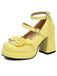 Vintage Mary-Jane Plateau-Pumps mit Schleife