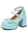 Vintage Mary-Jane Plateau-Pumps mit Schleife