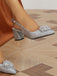 Silbere Pumps mit Glitzer und Strass