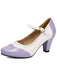 Leder-Schuhe mit Farbblock und Patent