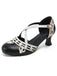 Zweifarbige Schuhe mit Kittenabsatz und Mary Jane