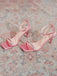 Rosa Sandalen mit Kristall und Riemen