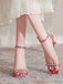 Rosa Sandalen mit Kristall und Riemen