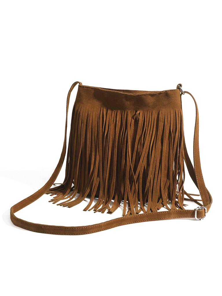Vintage Boho Tasche mit verstellbarer Träger und Fransen