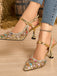 Goldene Pumps mit Glitzer und Strass