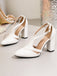 Vintage Pumps mit Blockabsatz und T-Riemchen