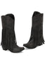 Boho-Westernstiefel mit Fransen und Blockabsatz