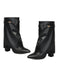 Wadenhohe Vintage-Stiefel in Velourslederoptik mit Blockabsatz