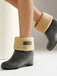 Vintage Stiefeletten in Veloursoptik mit Keilabsatz und Teddybesatz